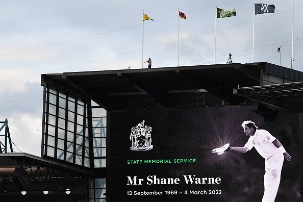 Shane Warne memorial. Photo- Getty