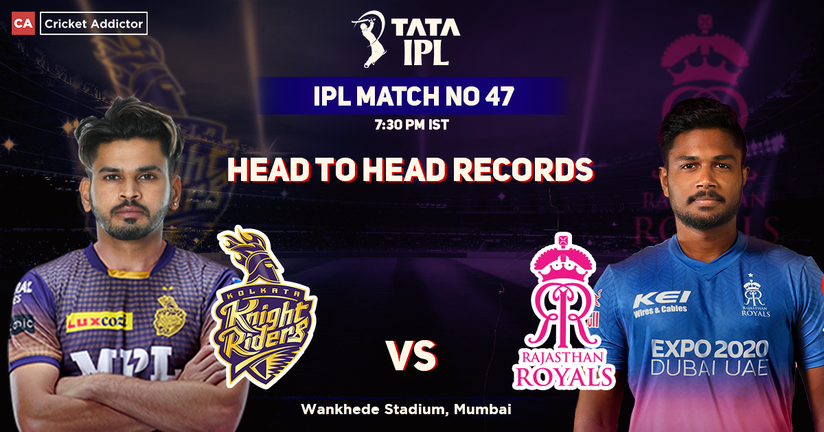 Kolkata Knight Riders vs Rajasthan Royals Head To Head Records, IPL 2022, Match 47, KKR vs RR