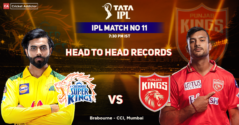 Chennai Super Kings vs Punjab Kings Head To Head Records, CSK's Head to Head Records vs PBKS, IPL 2022, Match 11, CSK vs PBKS