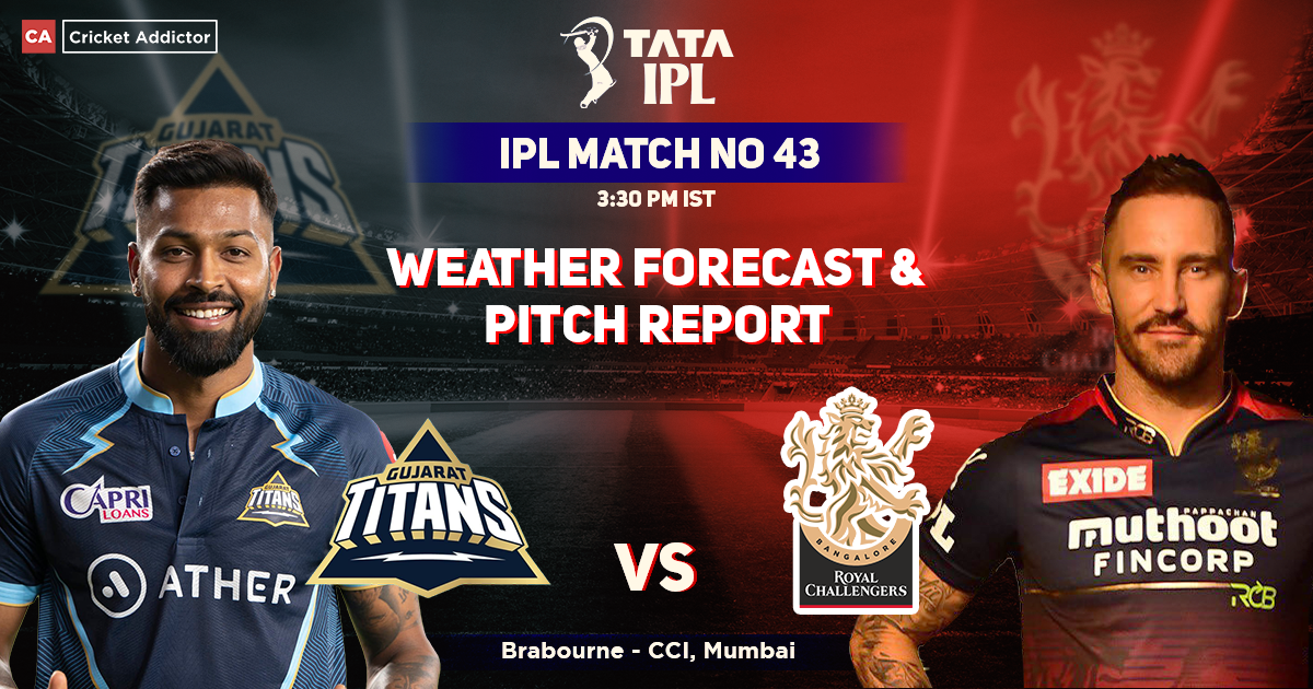 Gujarat Titans vs Royal Challengers Bangalore Weather Forecast And Pitch Report, IPL 2022, Match 43, GT vs RCB