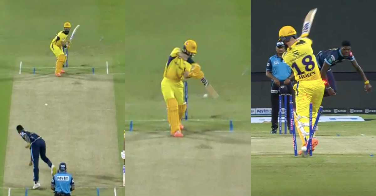 GT vs CSK Watch - Moeen Ali Chops Onto His Stumps As He Falls Cheap Yet Again