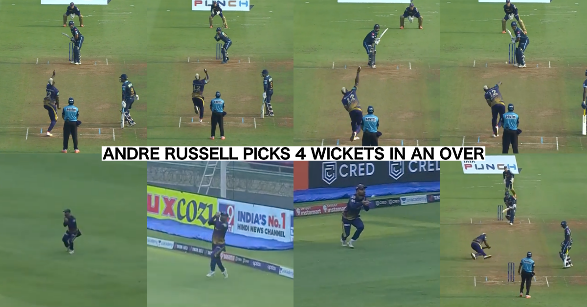 KKR vs GT: Watch - Andre Russell Picks Four Wickets In The Only Over He Bowls