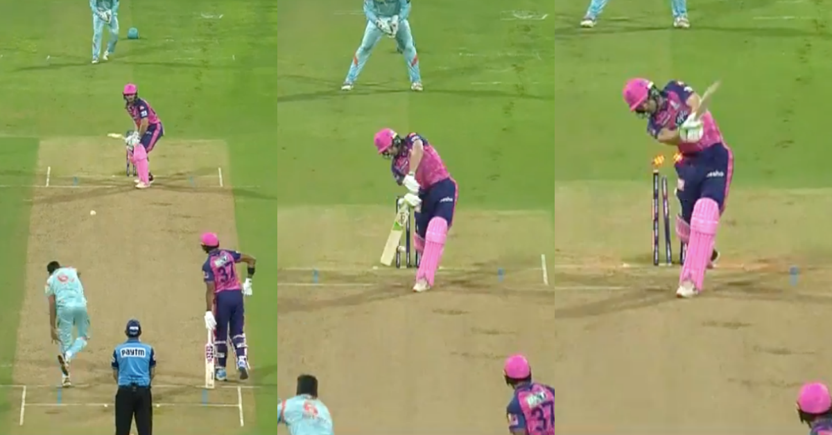 RR vs LSG: Watch - Avesh Khan Cleans Up Jos Buttler For A Low Score
