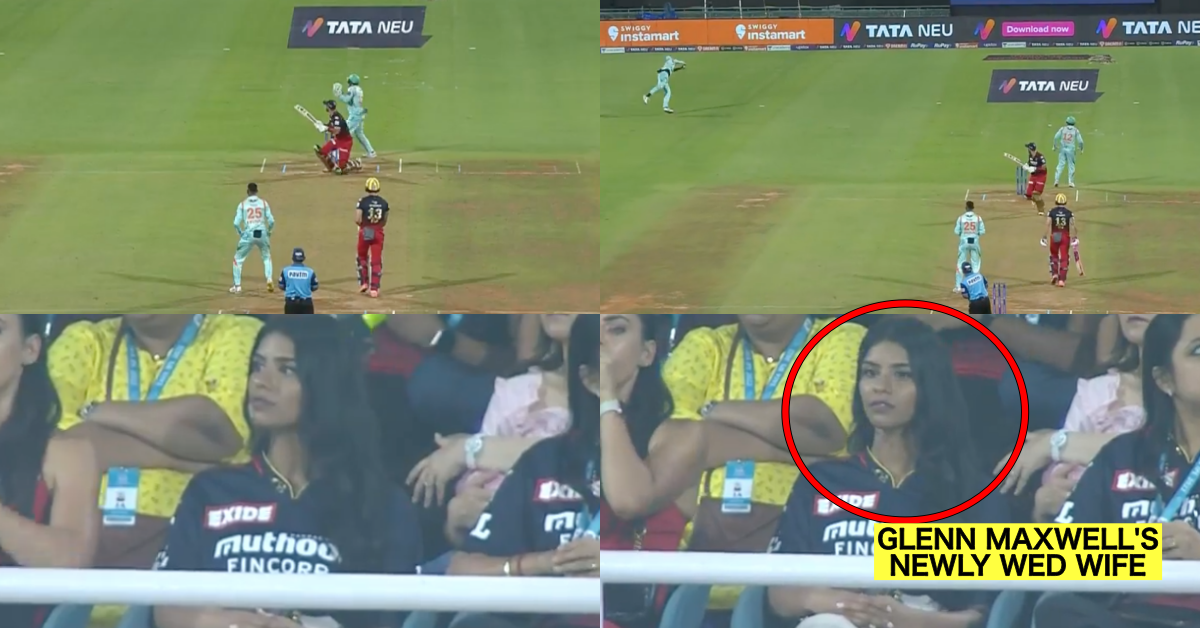 LSG vs RCB: Watch - Glenn Maxwell's Newly Wed Wife Vini Raman Gets Upset After His Dismissal vs LSG