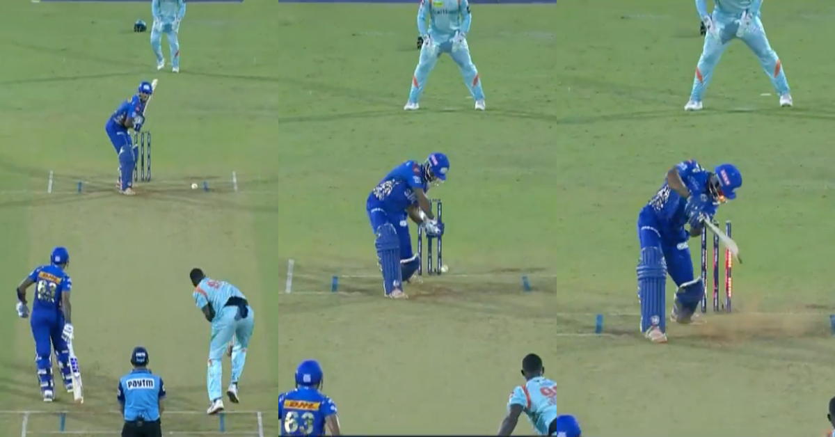 MI vs LSG: Watch - Tilak Varma’s Off-Stump Rattled By A Perfect Yorker By Jason Holder