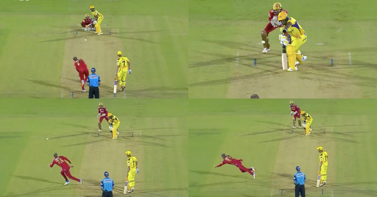 CSK vs PBKS: Watch - Liam Livingstone Takes Stunning Return Catch To Dismiss Dawayne Bravo