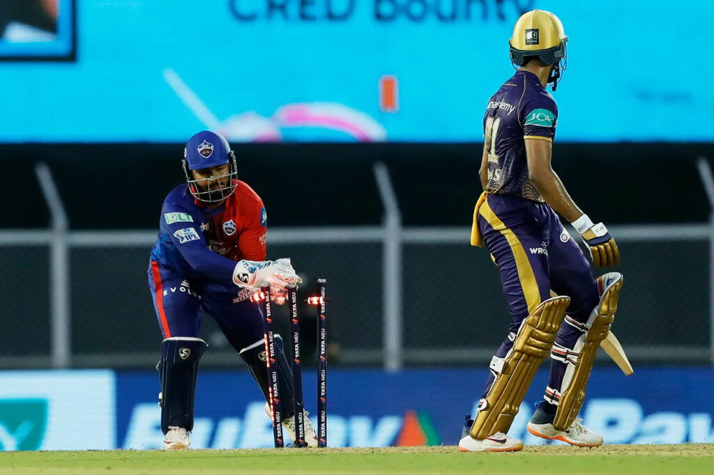 Rishabh Pant stumps Shreyas Iyer. Photo- IPL