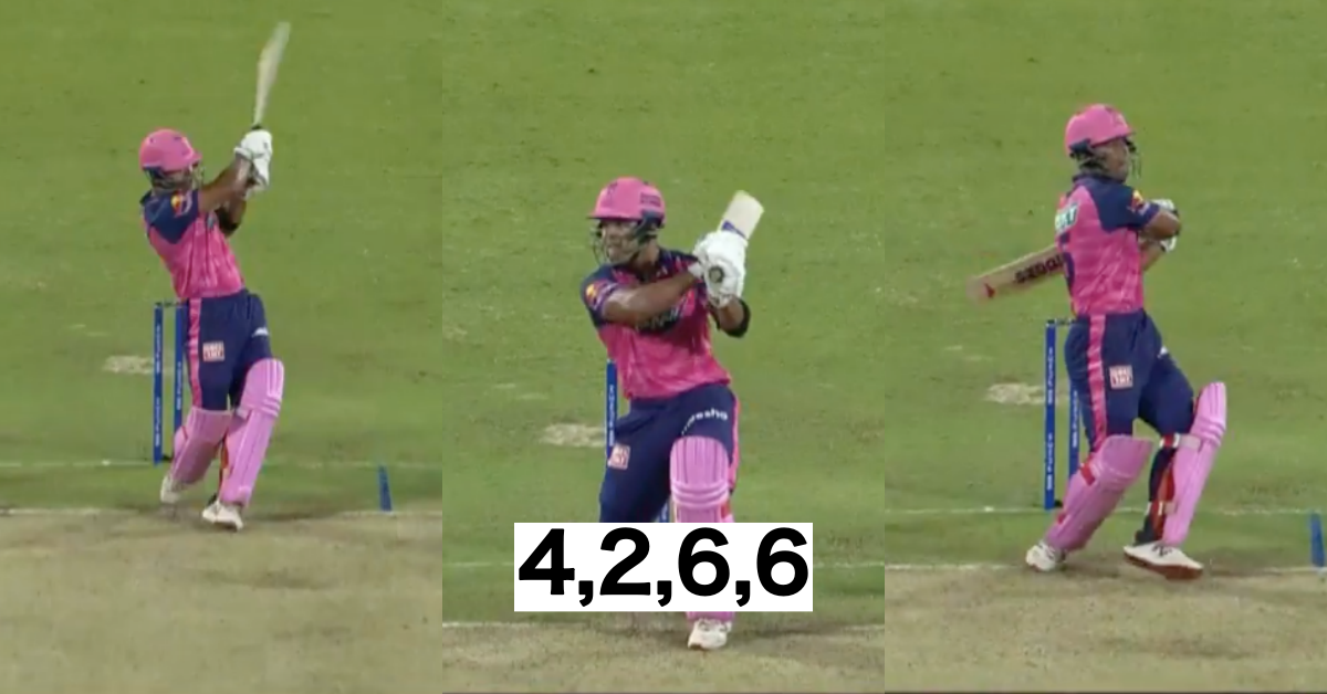 RCB vs RR: Watch - Riyan Parag Smashes Harshal Patel For 18 Runs In Last Over