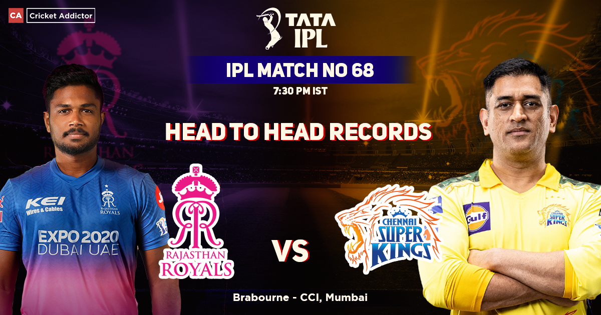 Rajasthan Royals vs Chennai Super Kings Head To Head Records, IPL 2022, Match 68, RR vs CSK