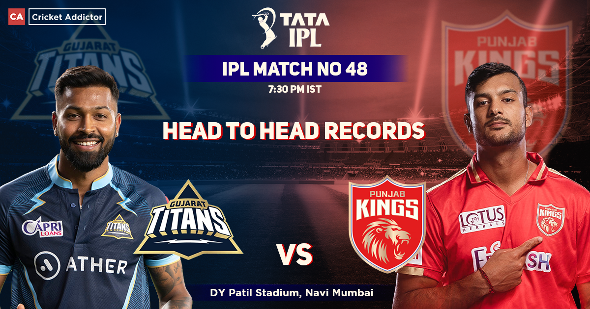 Gujarat Titans vs Punjab Kings Head To Head Records, IPL 2022, Match 48, GT vs PBKS