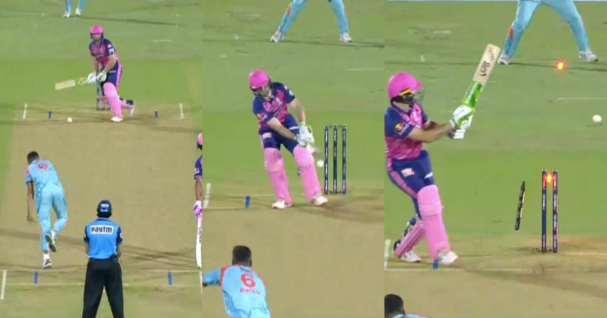 LSG vs RR: Watch – Pacer Avesh Khan Castles Jos Buttler With A 136.8kph Delivery