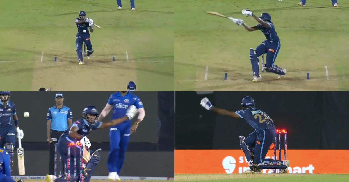 GT vs MI: Watch - B Sai Sudharsan’s Bizarre Hit Wicket Dismissal; Hits Stumps With His Bat On Follow Through
