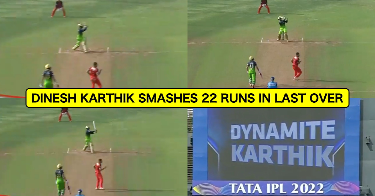 SRH vs RCB: Watch - Dinesh Karthik Smashes 22 Runs Off The Last Over