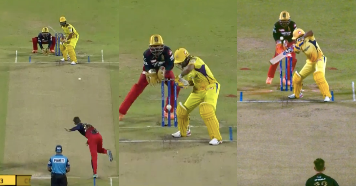 RCB vs CSK: Watch - Glenn Maxwell Picks Up 2nd Wicket As He Castles Ambati Rayudu