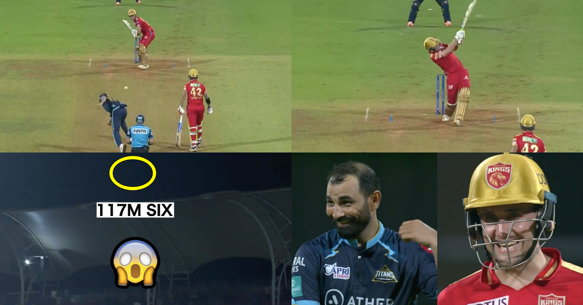 GT vs PBKS: Watch - Liam Livingstone Hits A 117 Metre Six Off Mohammed Shami