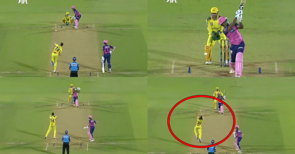 RR vs CSK: Watch - Mitchell Santner Takes A Brilliant Return Catch To End Sanju Samson's Innings