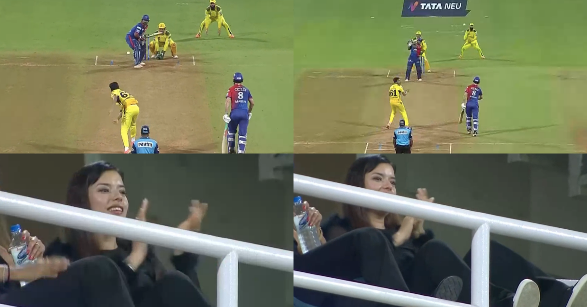 CSK vs DC: Watch - Rishabh Pant's Girlfriend Isha Negi Enjoys From Stands As DC Skipper Smashes Maheesh Theekshana For Consecutive Fours