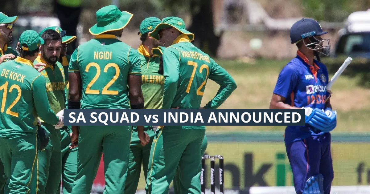 South Africa Squad vs India 2022