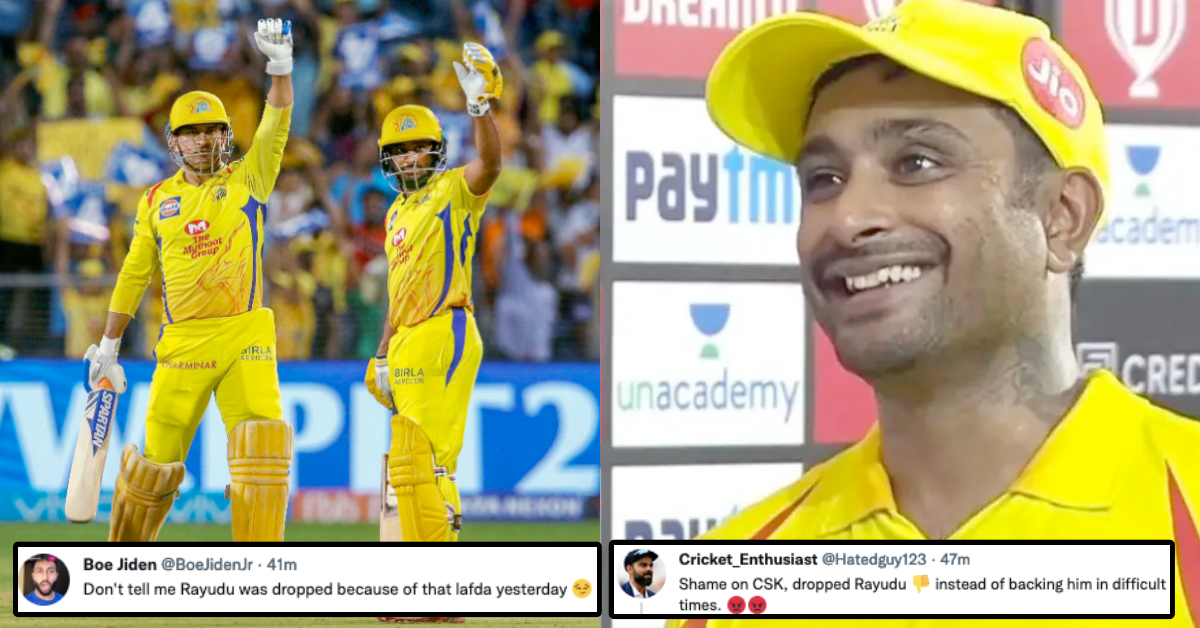 Twitter Reacts As Ambati Rayudu Gets Dropped From CSK's Playing XI Right After Retirement Fiasco