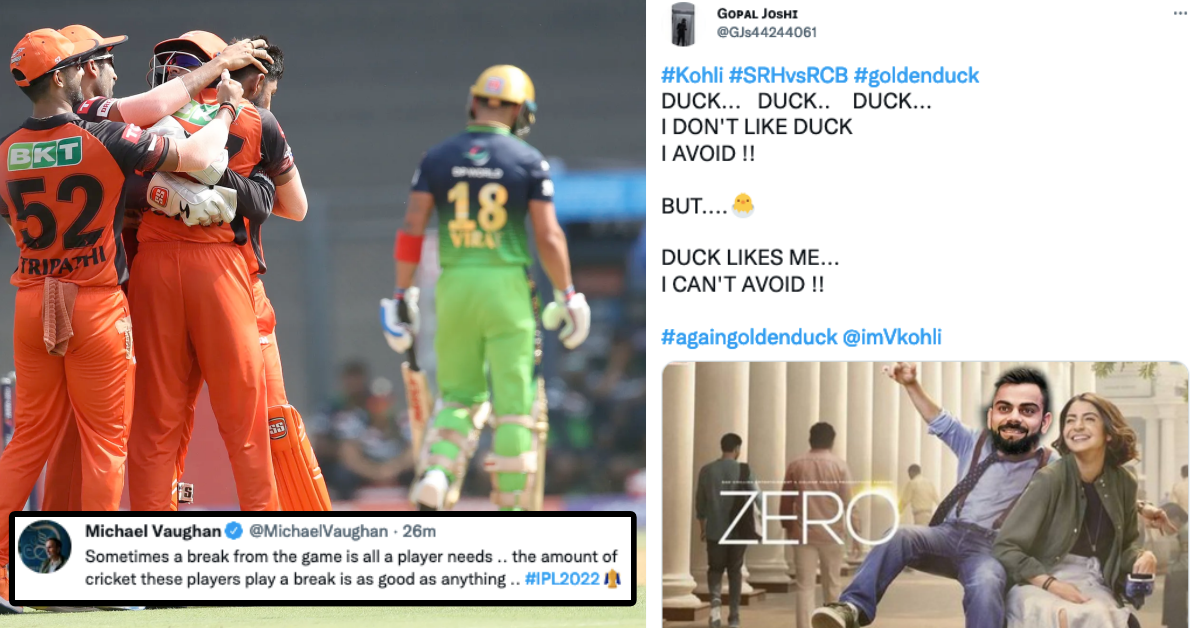 SRH vs RCB: Twitter Reacts As Virat Kohli Gets Out For Third Golden Duck In IPL 2022