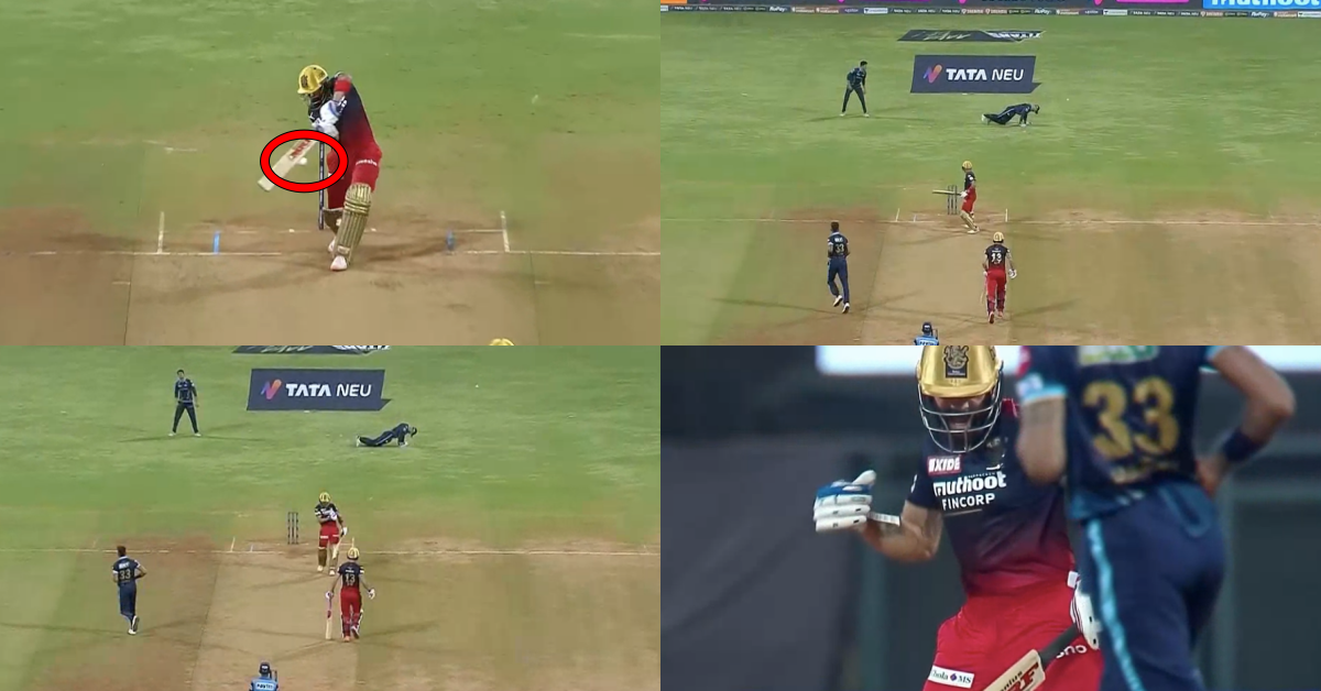 RCB vs GT: Watch - Virat Kohli Celebrates His Luck After Inside Edge Goes For A Four Instead Of Hitting His Stumps