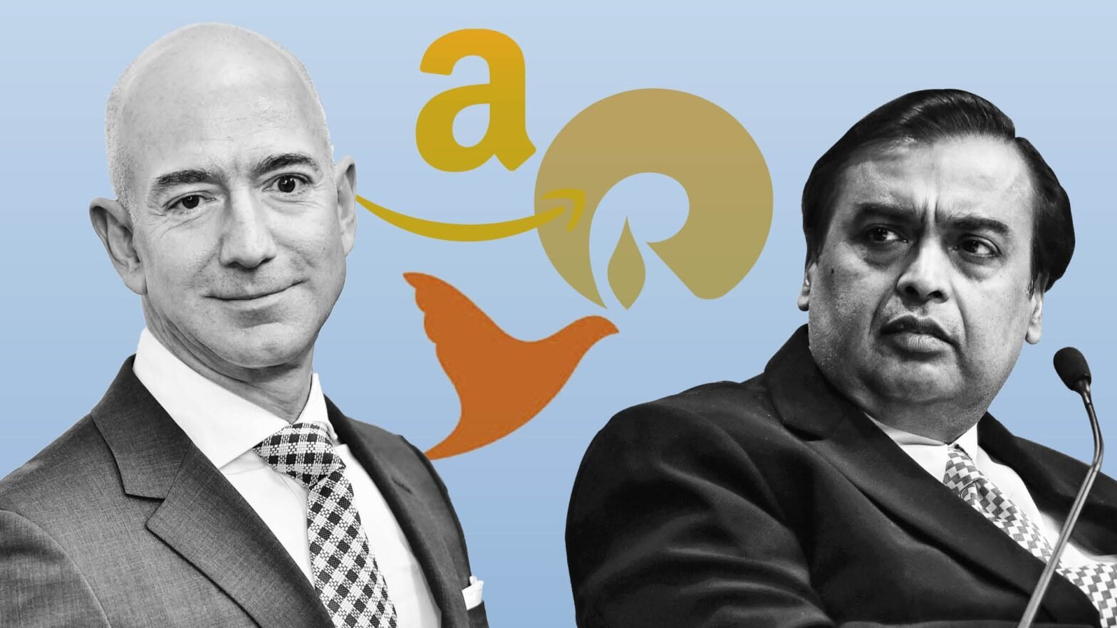 Jeff Bezos and Mukesh Ambani (Image Credits: Twitter)
