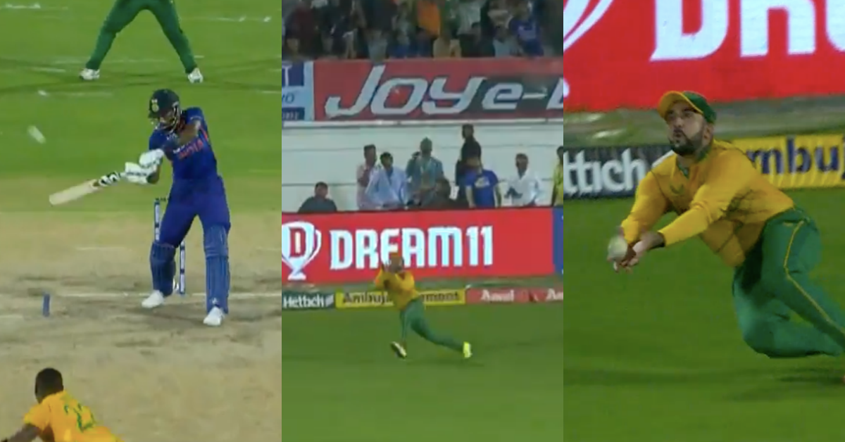 IND vs SA: Watch - Tabraiz Shamsi Takes An Excellent Catch To Get Rid Of Hardik Pandya