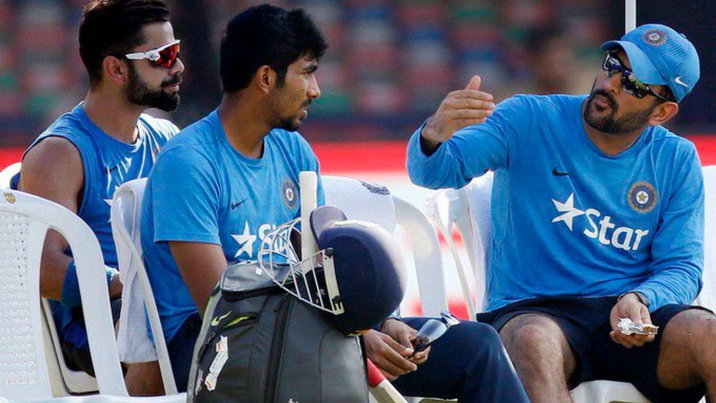 Jasprit Bumrah, Virat Kohli, MS Dhoni