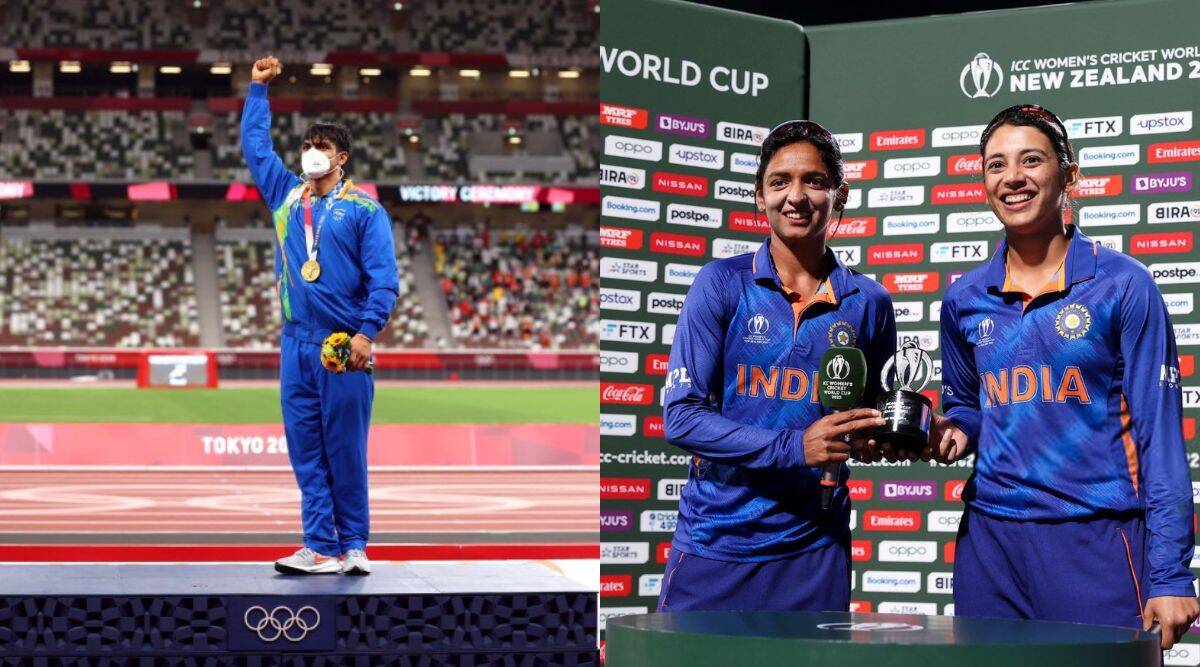 Smriti Mandhana, HArmanpreet Kaur and Neeraj Chopra. PC- Getty