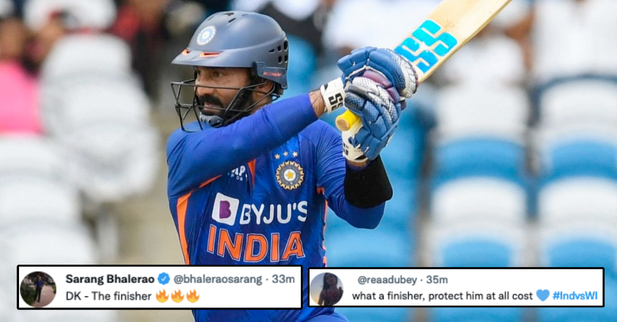 “What A Finisher, Protect Him At All Cost”: Twitter Reacts As Dinesh Karthik Plays A Sensational Cameo Knock In 1st T20I vs West Indies