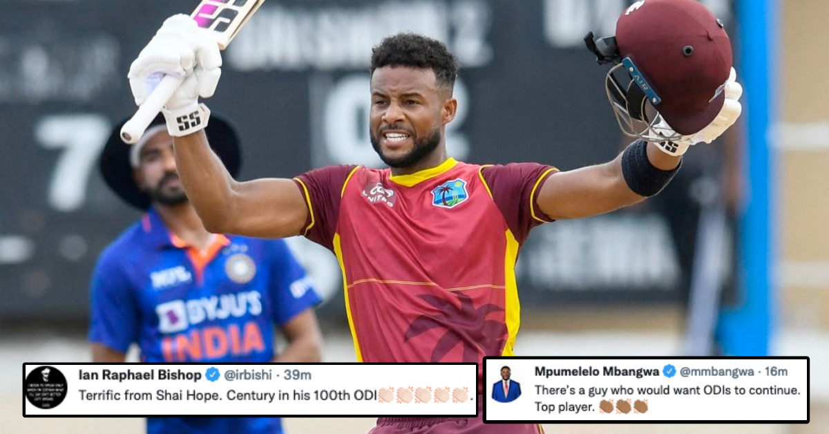 WI vs IND: Twitter Reacts As Shai Hope Scores A Century In His 100th ODI