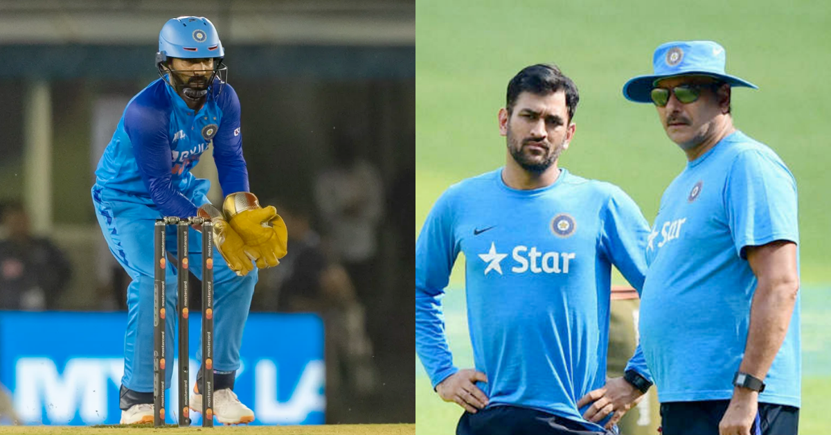 Ravi Shastri, MS Dhoni, Dinesh Karthik