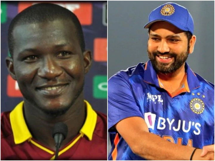 Daren Sammy and Rohit Sharma. PC- Twitter