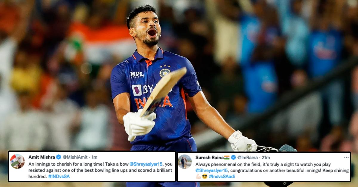 “High-Quality Knock” – Twitter Hails Shreyas Iyer As He Hits Magnificent Century In 2nd ODI vs South Africa