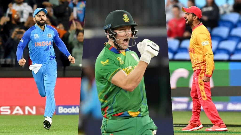 India's Virat Kohli, Zimbabwe's Sikandar Raza and South Africa's David Miller