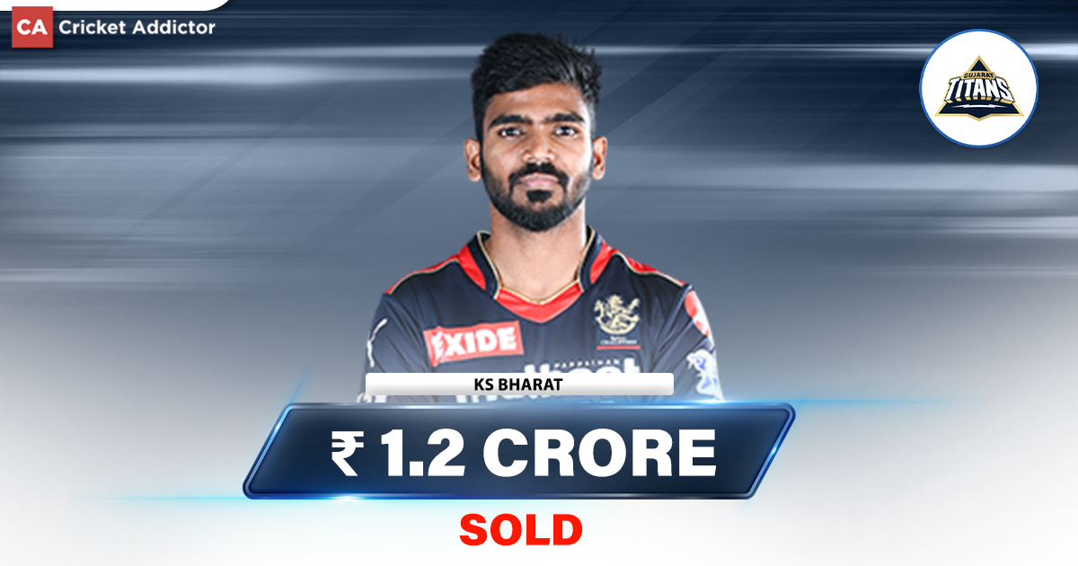 IPL Auction 2023- KS Bharat Bought By Gujarat Titans For 1.20 Crores