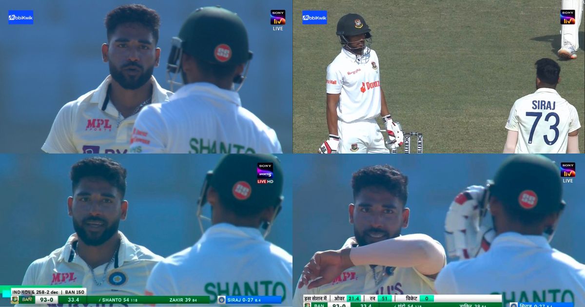 Mohammed Siraj Sledges Nazmul Shanto