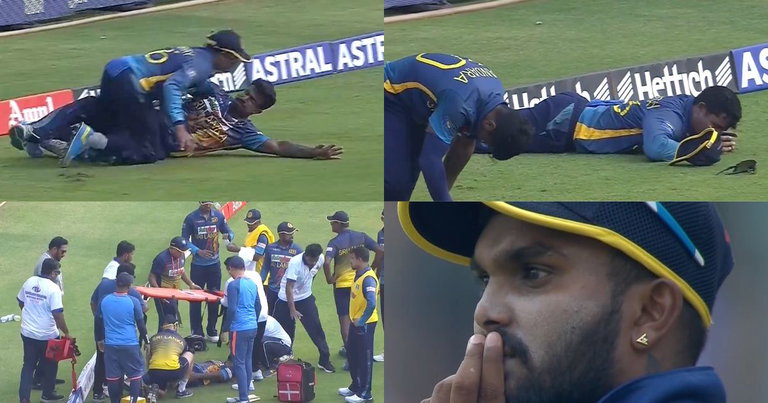 IND vs SL: Watch- Ashen Bandara And Jeffrey Vandersay Involved In Massive Collision, Both The Cricketers Carried Off The Stretcher