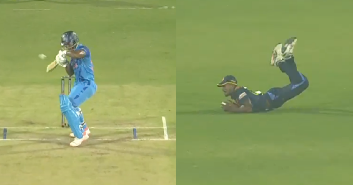 IND vs SL: Watch - Chamika Karunaratne Sends Back Dangerous Looking Rahul Tripathi As Dilshan Madushanka Takes A Stunning Catch In 3rd T20I