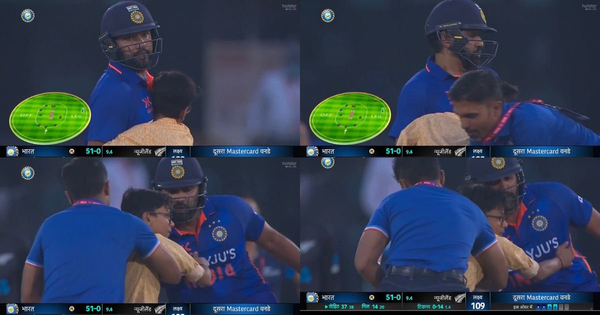 IND vs NZ: Pitch Invader Comes Scarily Close To Rohit Sharma, Taken Down By Security Stewards