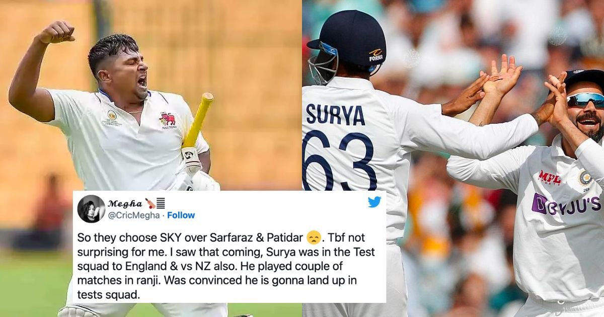 IND vs AUS: "So They Choose Suryakumar Yadav Over Sarfaraz": Twitter React As Sarfaraz Khan Fails To Find Spot In India Team For IND vs AUS Tests