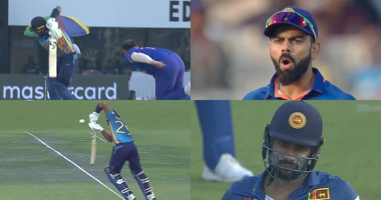 IND vs SL: Watch: Virat Kohli's Million Dollar Reaction As Mohammed Shami Slams Chamika Karunaratne With A Feisty Bouncer