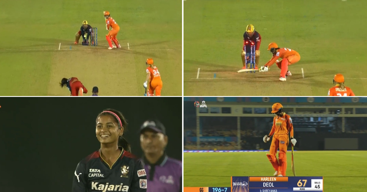 GUJ-W vs RCB-W: Watch - Harleen Deol Knocked Over By Shreyanka Patil's Fantastic Delivery In WPL 2023