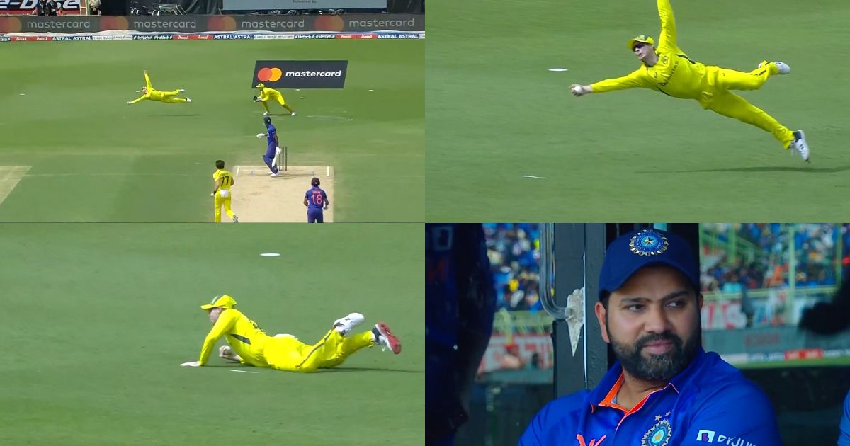 Steve Smith Catch Hardik Pandya Rohit Sharma