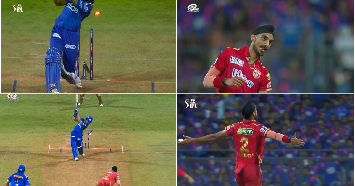 MI vs PBKS: WATCH - Arshdeep Singh Clatters Stumps Into Two Pieces To Send Tilak Varma And Nehal Wadhera Packing