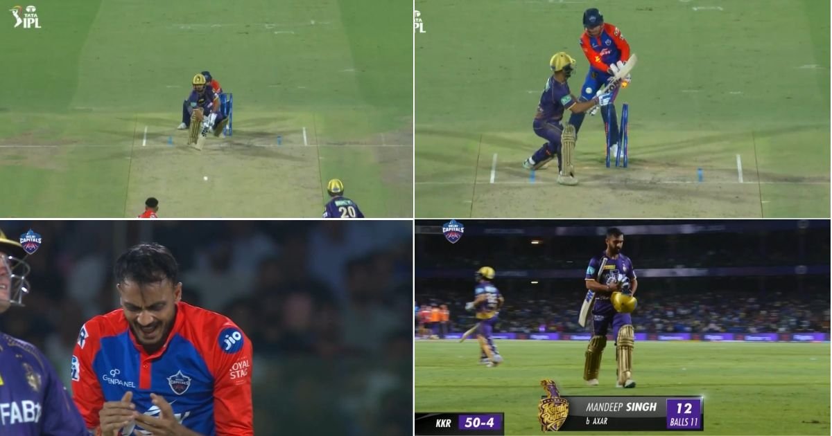 DC vs KKR: Watch- Mandeep Singh's Poor Run Continues As The Batter Gets Castled By Axar Patel