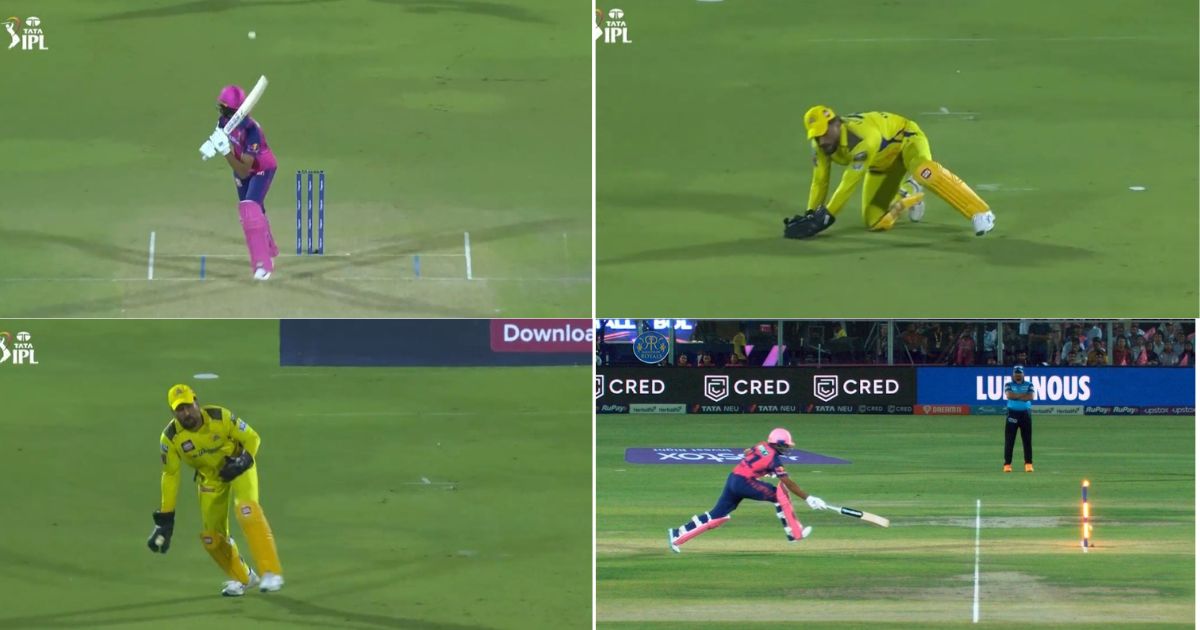 RR vs CSK: WATCH - MS Dhoni Nails Direct Hit From Behind The Stumps To Send Dhruv Jurel Packing