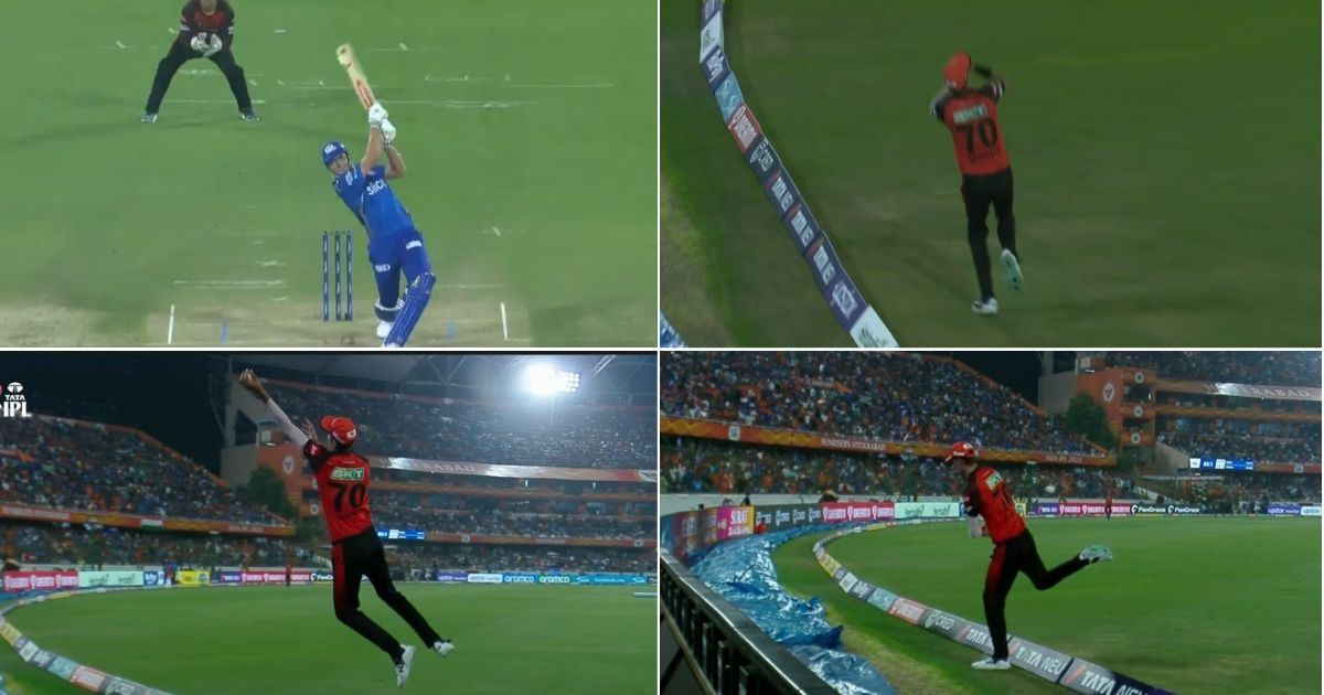 SRH vs MI: Watch - Marco Jansen Puts A Splendid Fielding Effort Near Boundary Rope To Save Six