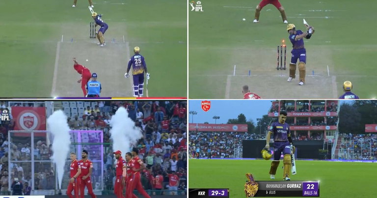 PBKS vs KKR: Watch - Nathan Ellis Cleans Up IPL Debutant Rahmanullah Gurbaz For 22
