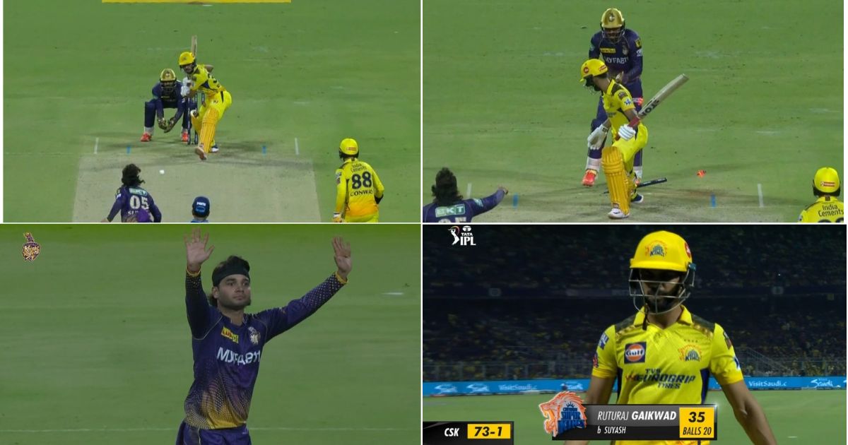 KKR vs CSK: Watch - Suyash Sharma Deceives Ruturaj Gaikwad With An Outstanding Googly In IPL 2023